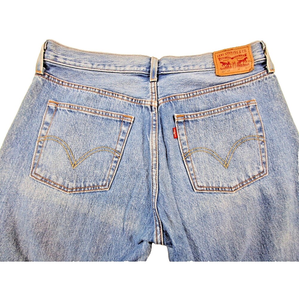 Levi’s 501 CT Jeans Women 30x32 Light Wash Distressed Tapered Denim - Picture 7 of 12